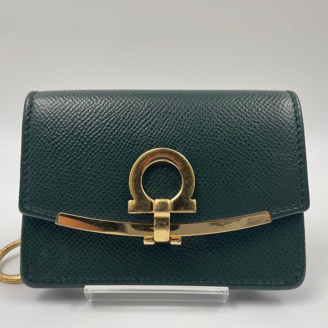 【希少色 極美品】フェラガモ ガンチーニ カードケース ケース キーリング