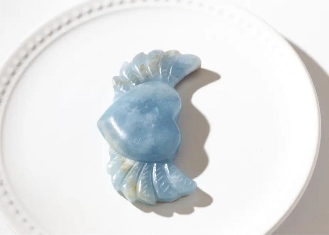 【天然石】ブルーカルサイト ハートウィング