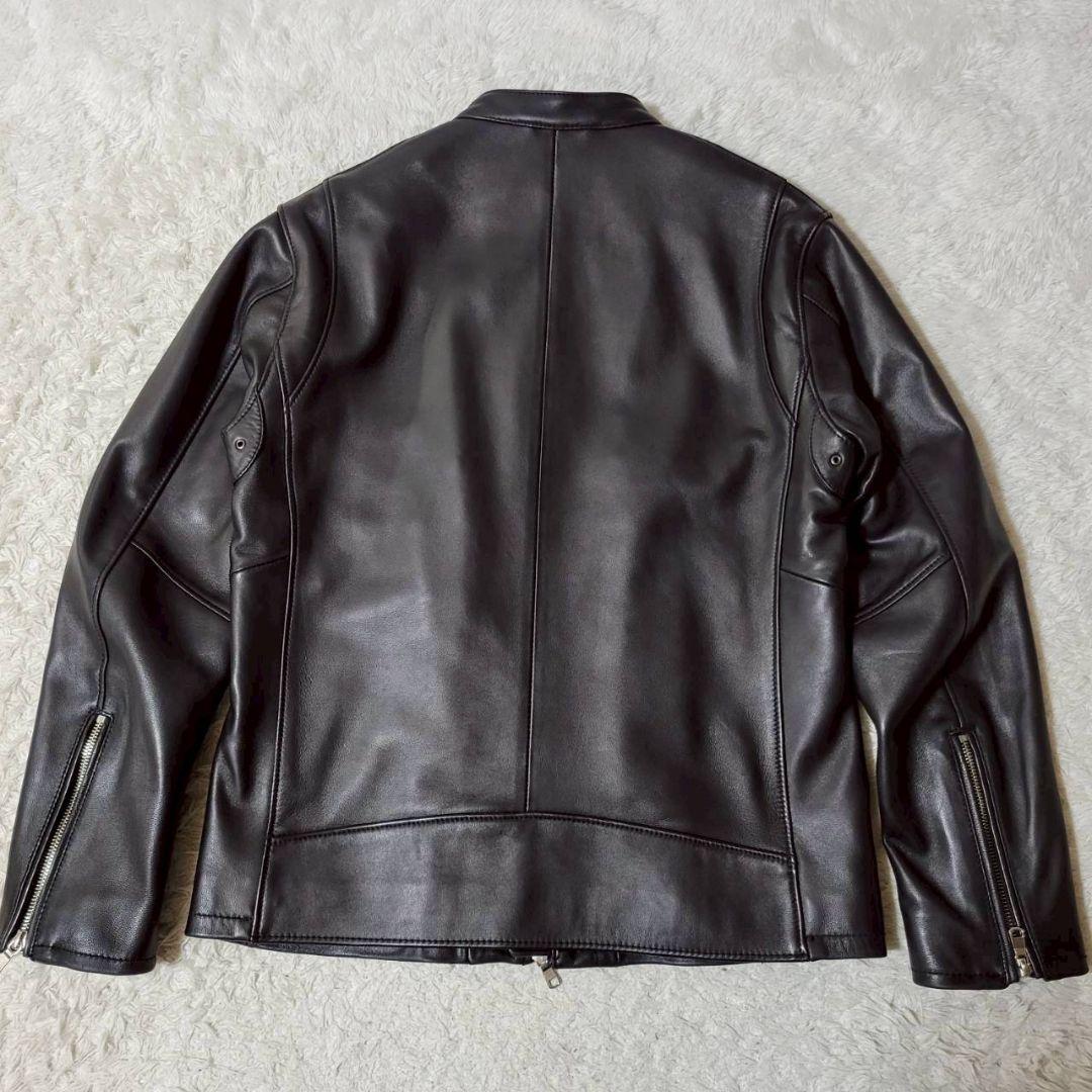 美品✨ ユナイテッドアローズ ラムレザー シングルライダース 羊革 黒 XL