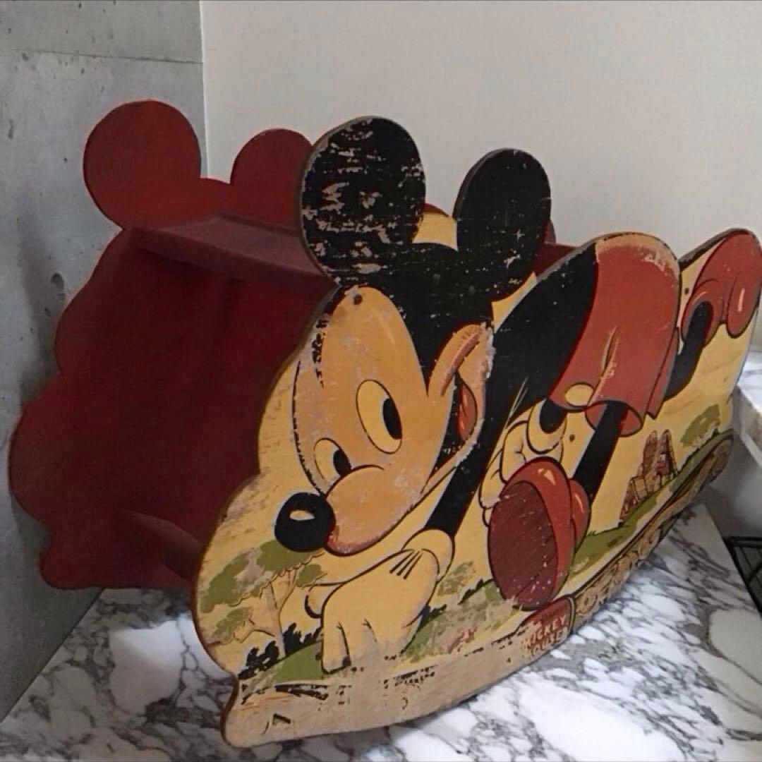 ミッキーマウス W.D.P. ビンテージ 子供用木製ロッキング 特大サイズ