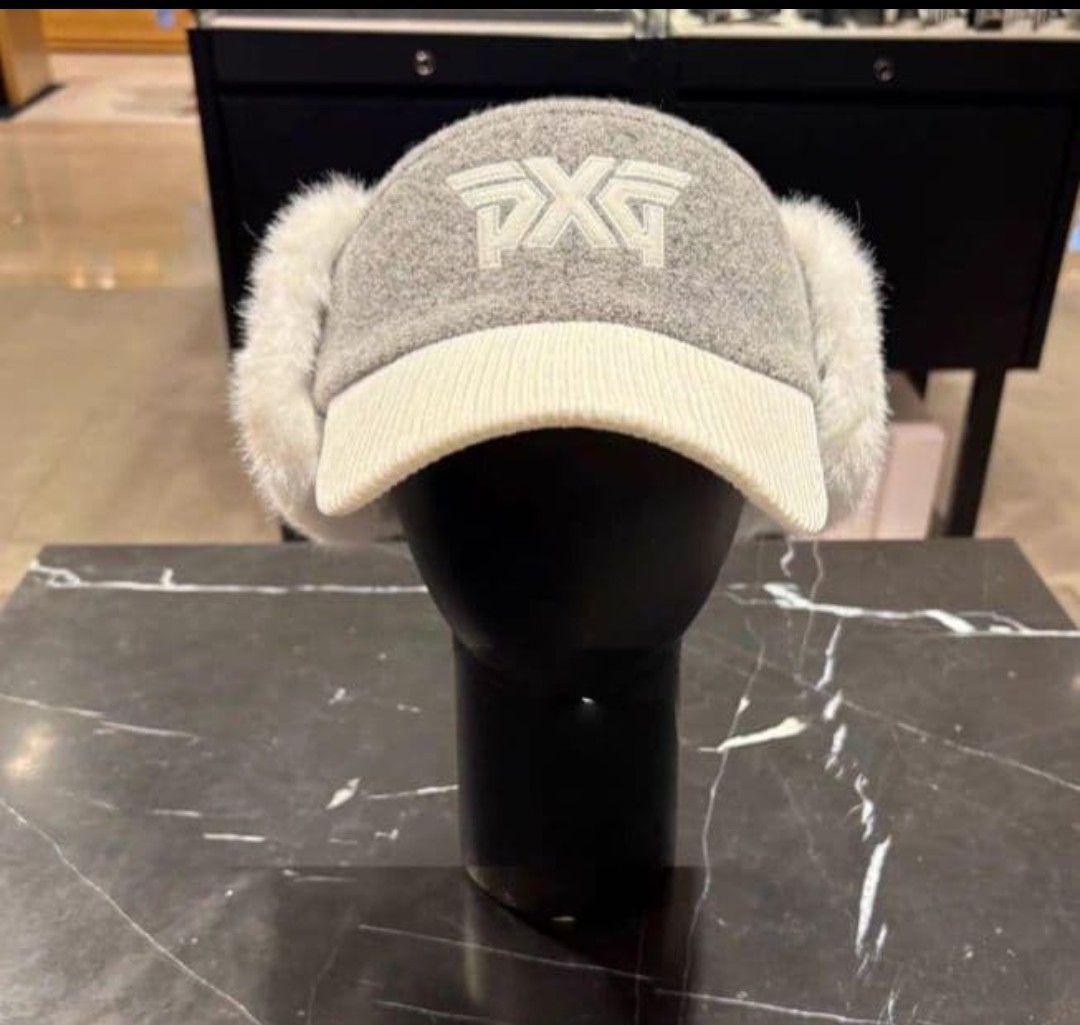 PXG ゴルフ レディース 耳あて付きキャップ グレー/ホワイト