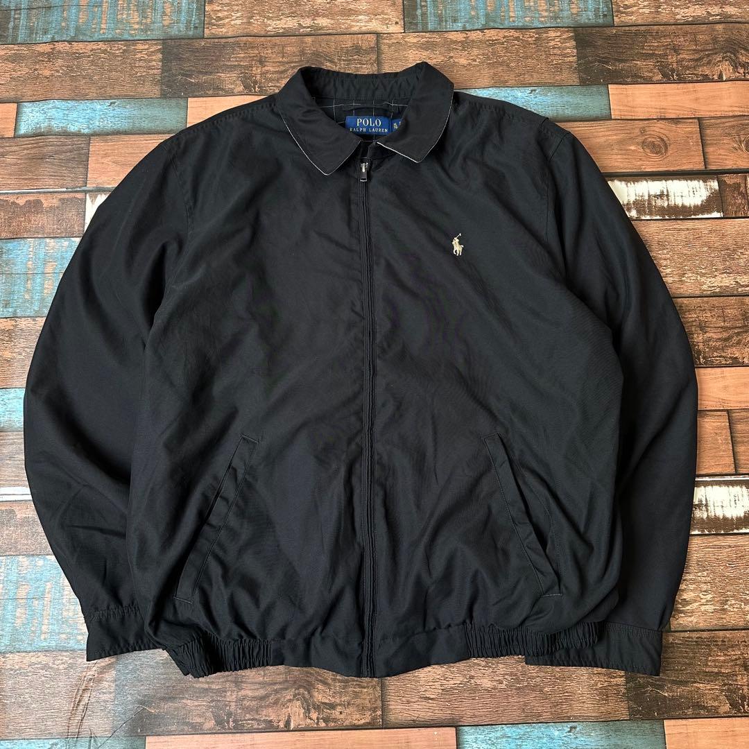 1*1様 極美品　ポロ　ラルフローレン　刺繍ロゴ　スイングトップ　ブラック　黒