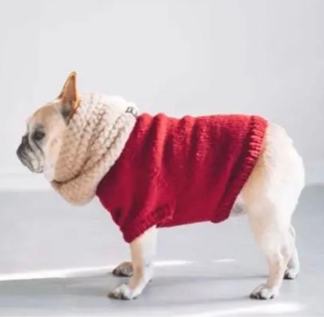 【新品未使用】フレンチブルドッグ用セーター 赤 レッド ニット