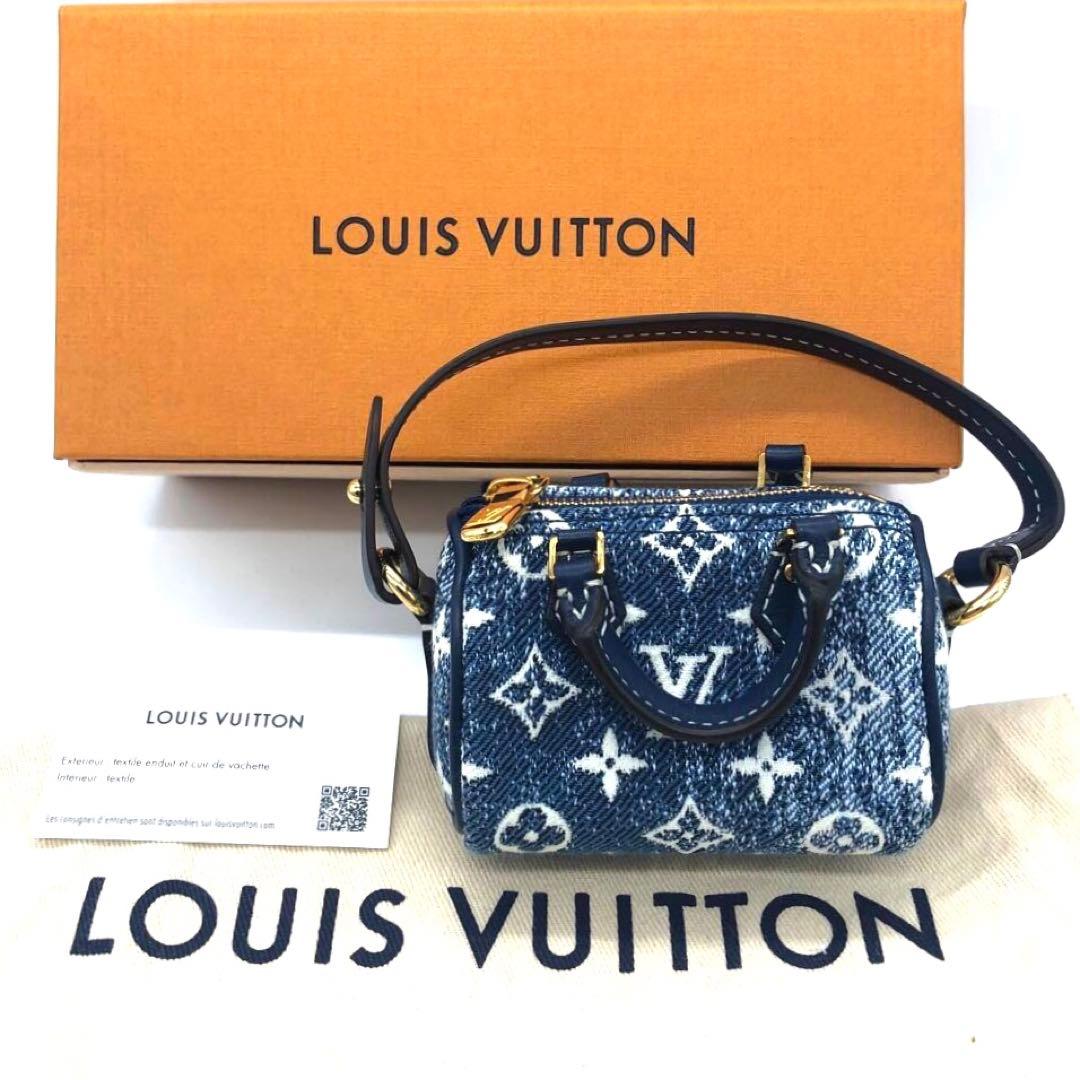 未使用✨ルイヴィトン デニム　マイクロチャーム マイクロバッグ ブルー系
