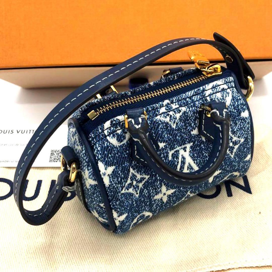 未使用✨ルイヴィトン デニム　マイクロチャーム マイクロバッグ ブルー系