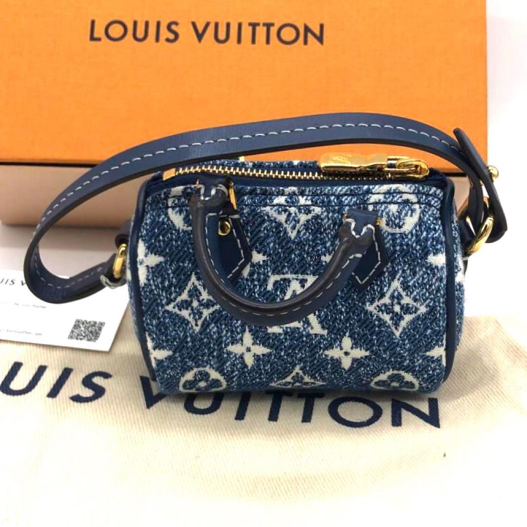 未使用✨ルイヴィトン デニム　マイクロチャーム マイクロバッグ ブルー系