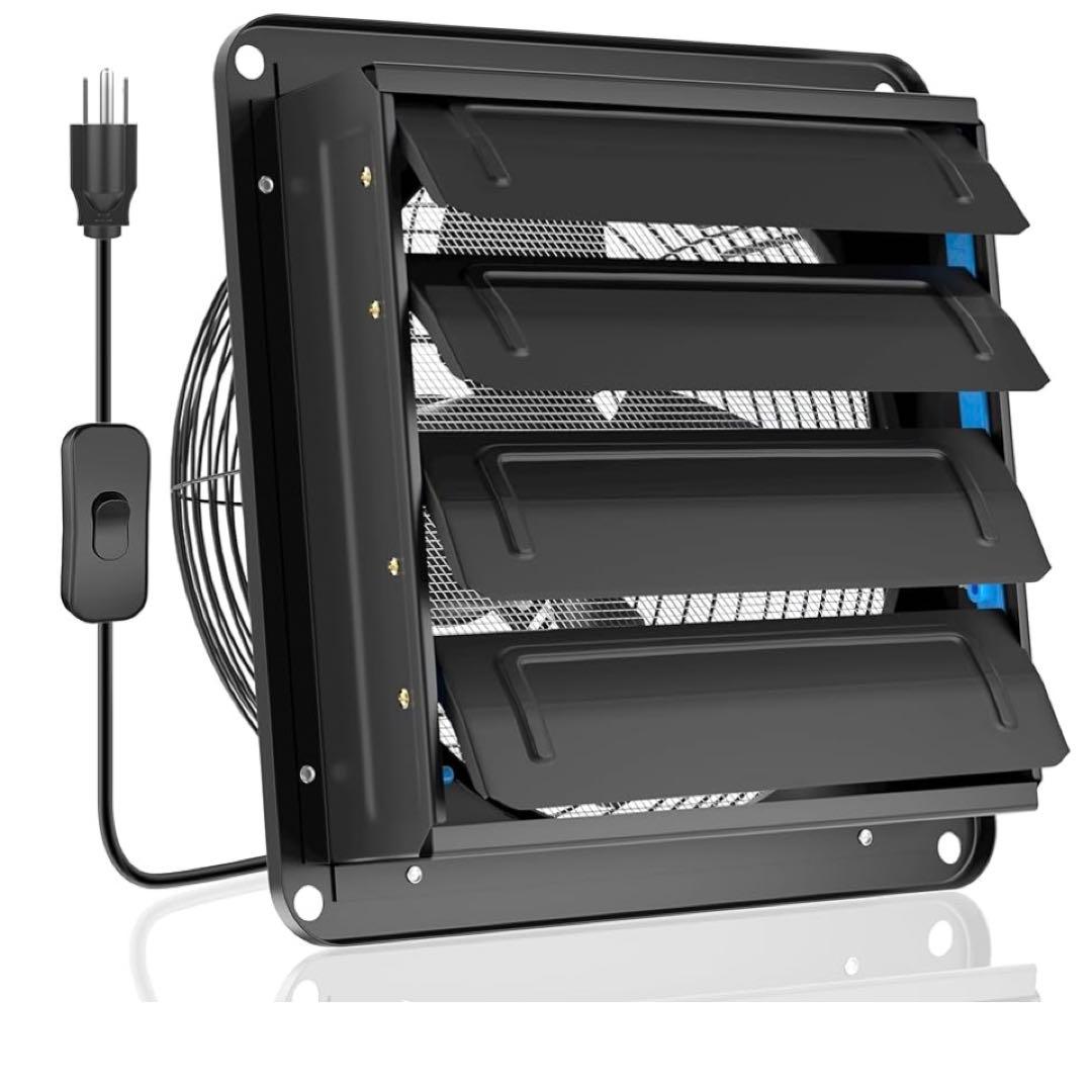 Hon&Guan 換気扇 300mm 有圧換気扇 スイッチ付き 低騒音 排気専用