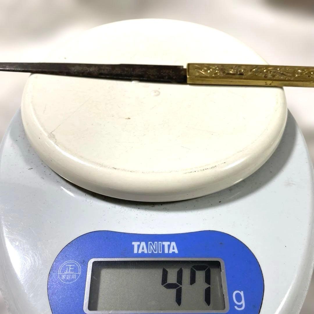 B-39 小柄　在銘　金象嵌　時代物　武具　刀装具　骨董品　美術品　工芸品