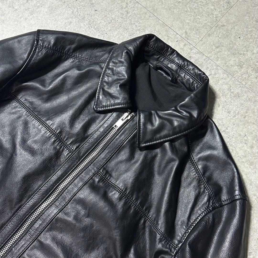 25ss ZARA ボクシーフィット レザージャケット 黒 本革