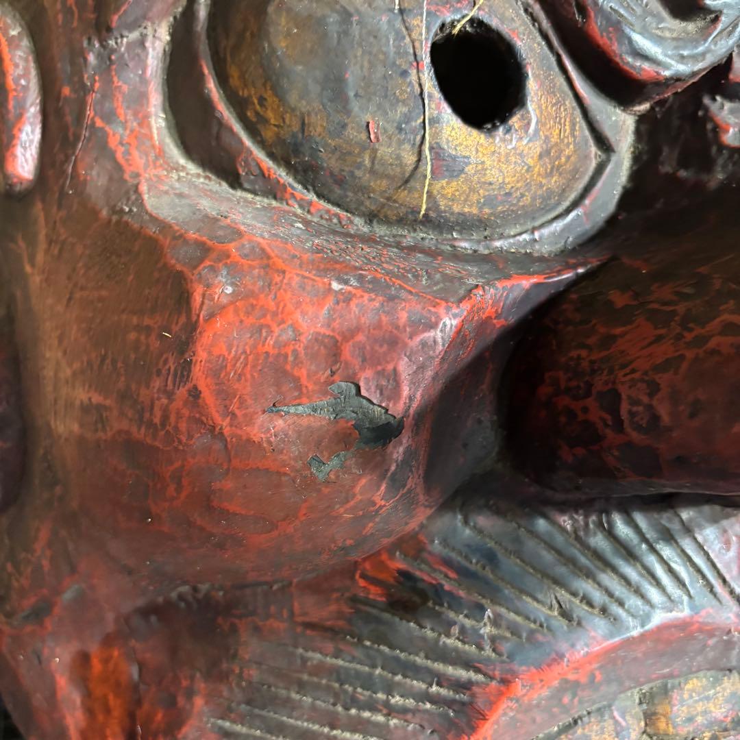 特大　お面　天狗　鬼面　壁掛け　置物