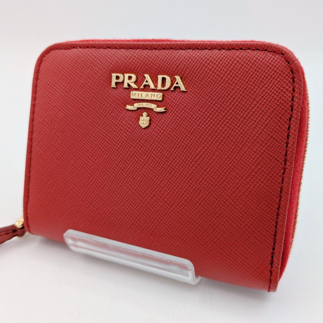 美品 PRADA プラダ レッド red ケース サフィアーノレザー 箱