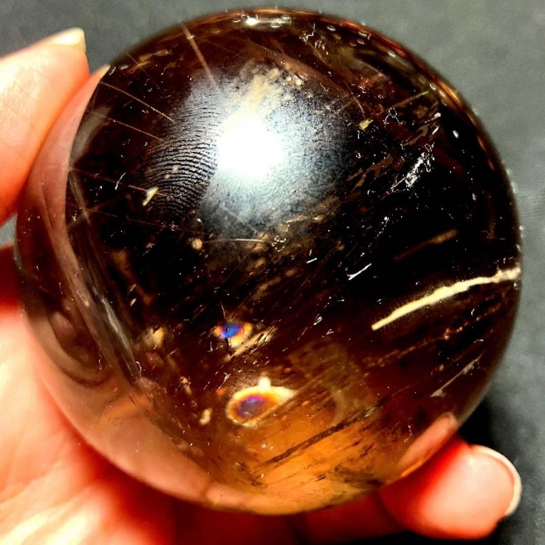 超大玉　64mm ゴールドルチルクォーツ　金針水晶　パワーストーン