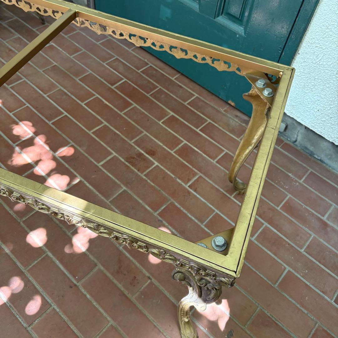 大理石テーブル アンティーク レトロ コーローテーブル　W100×D50×H46