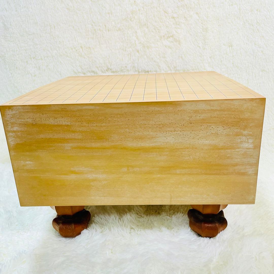 囲碁盤　脚付き　厚み6寸6分　ヘソあり　板目木裏　桐製カバー付き