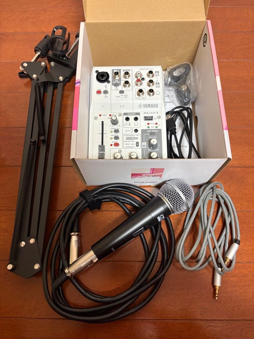 YAMAHA AG03 オーディオインターフェイス、マイク、マイクスタンドセット