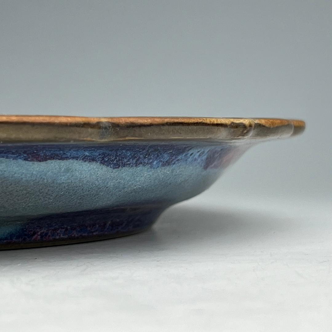 鈞窯天藍釉紫斑陵花盤 宋時代 唐物 中国古玩 中国美術 A904