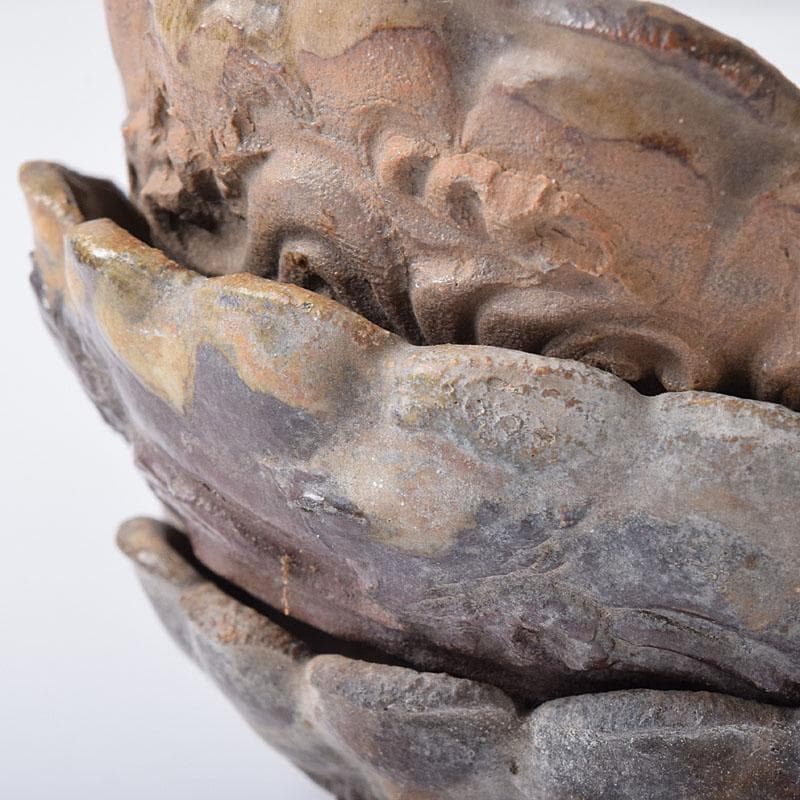 和食器　備前焼　古備前　波千鳥文　手塩皿　五客　C　R8360