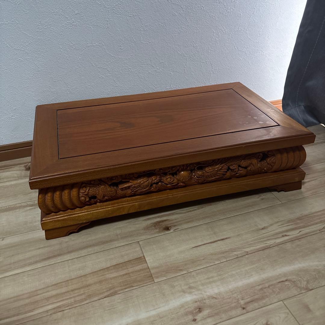 木製　花台　彫刻　龍　重厚　美品　最安値