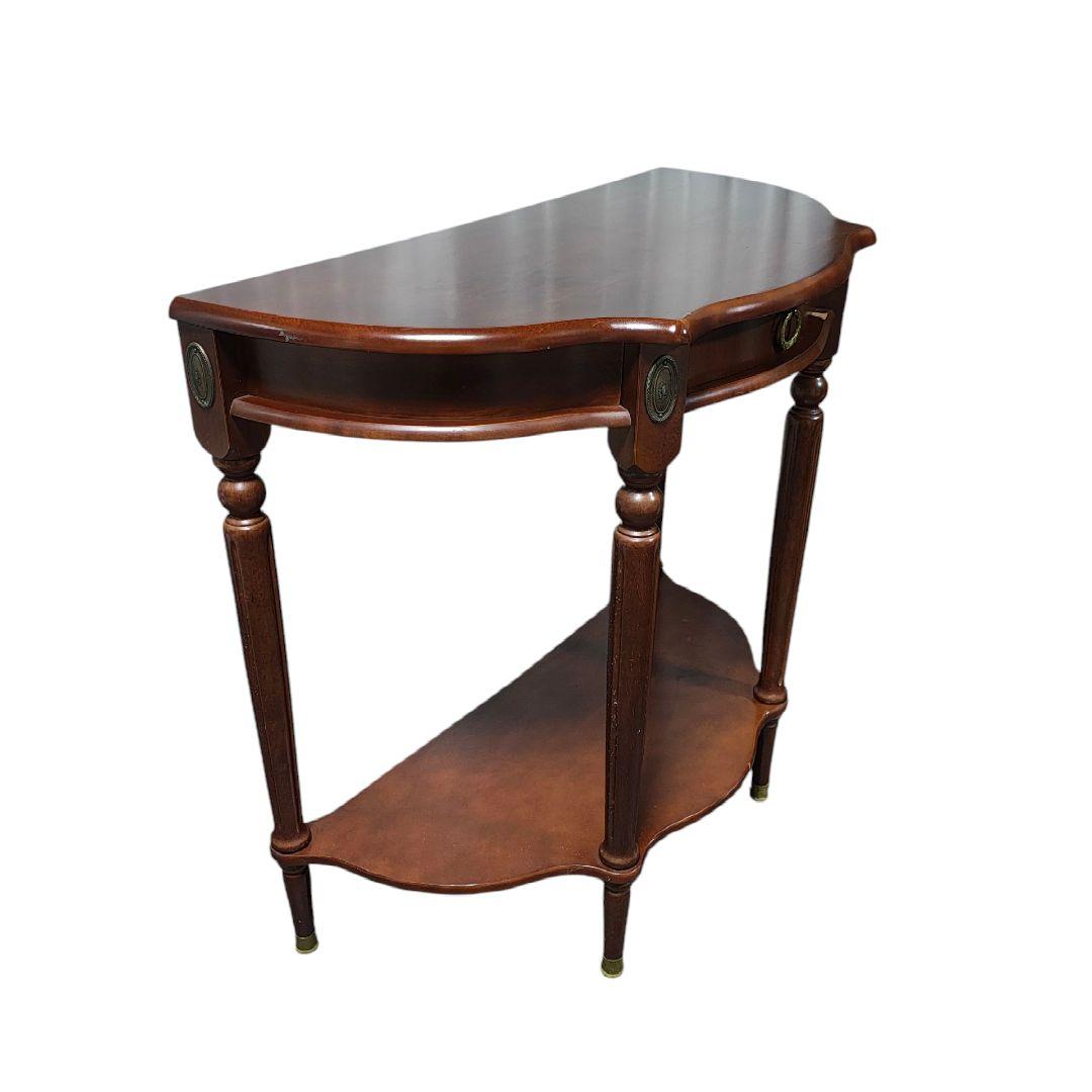 英国アンティーク コンソールテーブル/飾り台/花台/電話台 引き出し付き