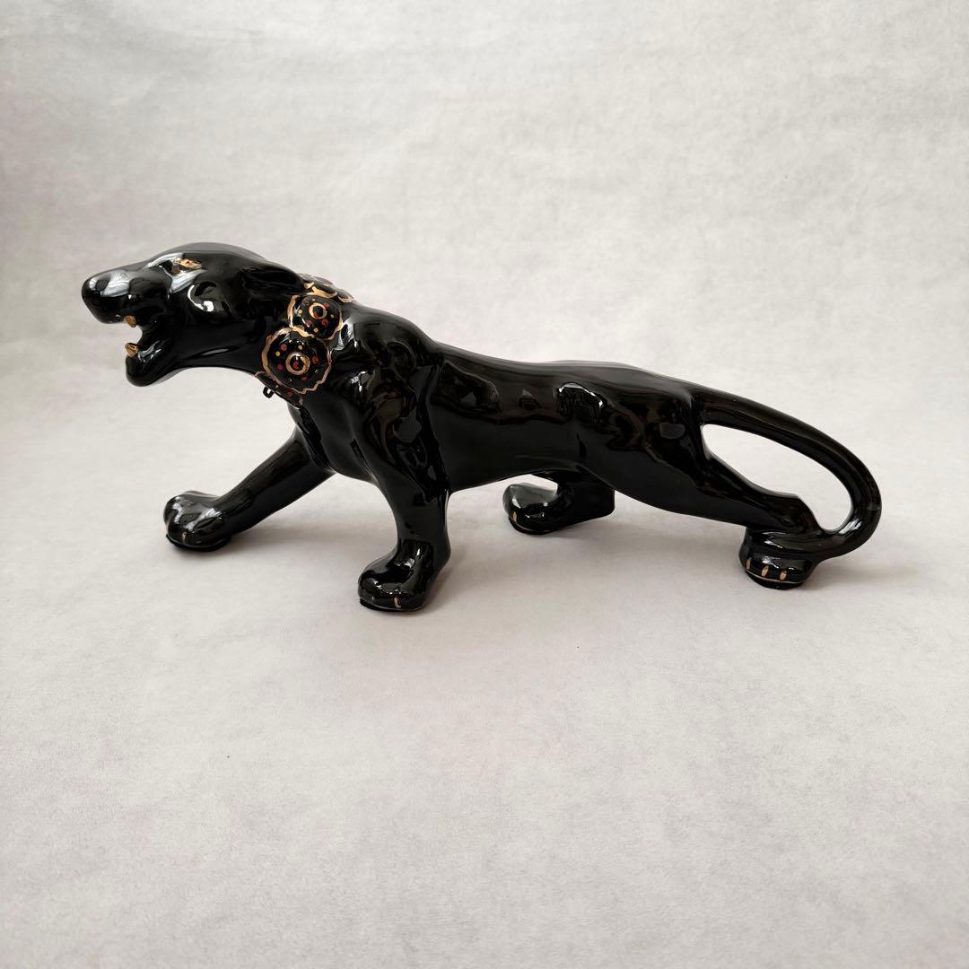 Vintage ブラックパンサー 置物 陶器 50s 60s ミッドセンチュリー