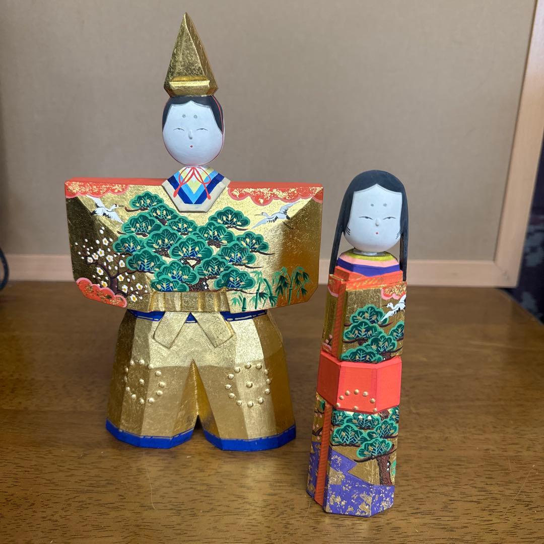 雛人形　一刀彫　清水俊明　古俊