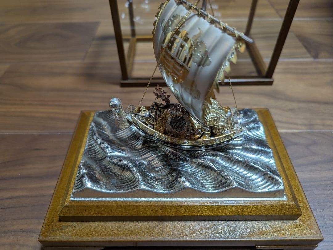 武比古 銀製 宝船 5号（房）銀船 置物 縁起物 ケース付き