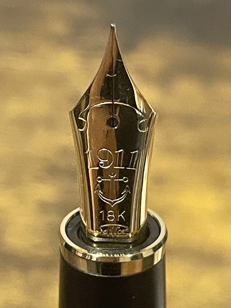 筆記確認済　美品　梨地　18k 備品あり　字幅MF セーラー　万年筆