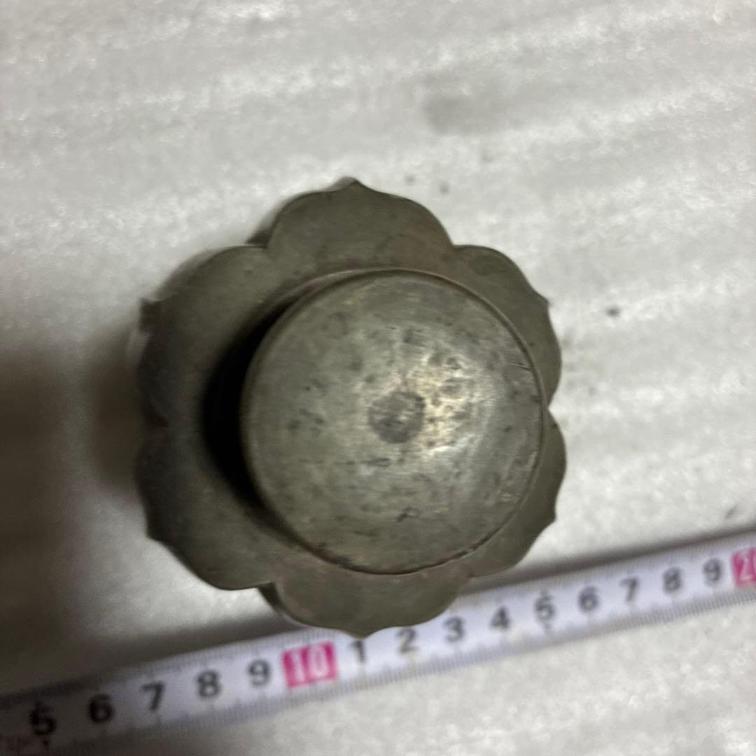 古錫 茶葉罐 乾茂自造 「錫製光面無紋茶心壺」 茶筒 茶入 茶純錫 金工 茶器