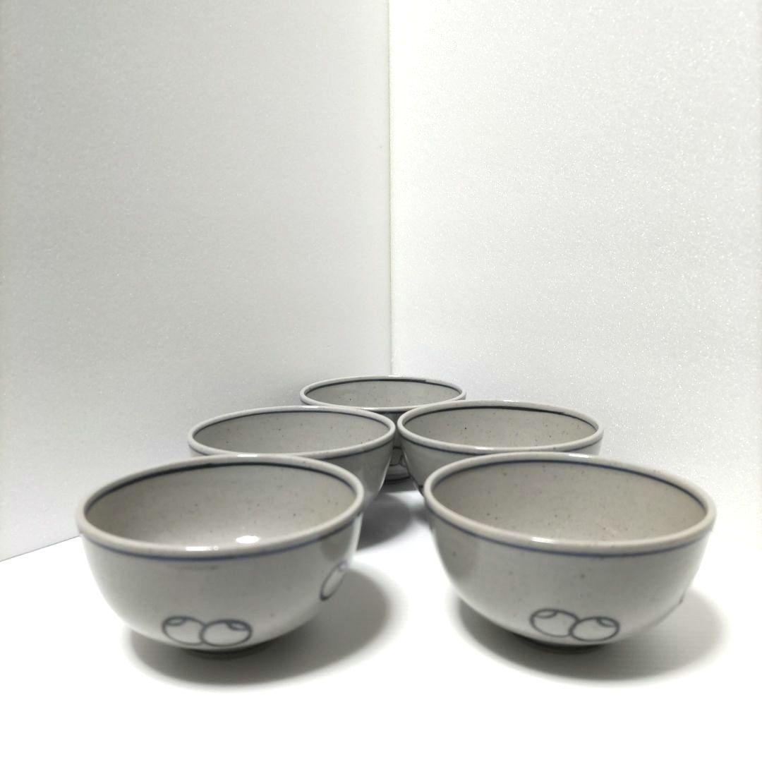 膳所焼　ツボツボ絵　汲出し　5客　淡海ぜぜ　陽炎園