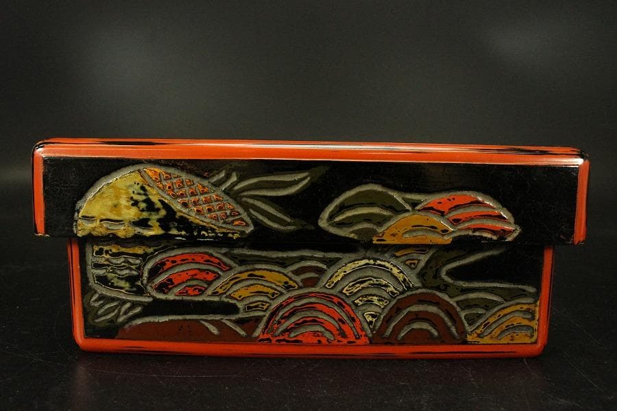 茶道具 漆刻 菓子器 蓋物(ZE570)