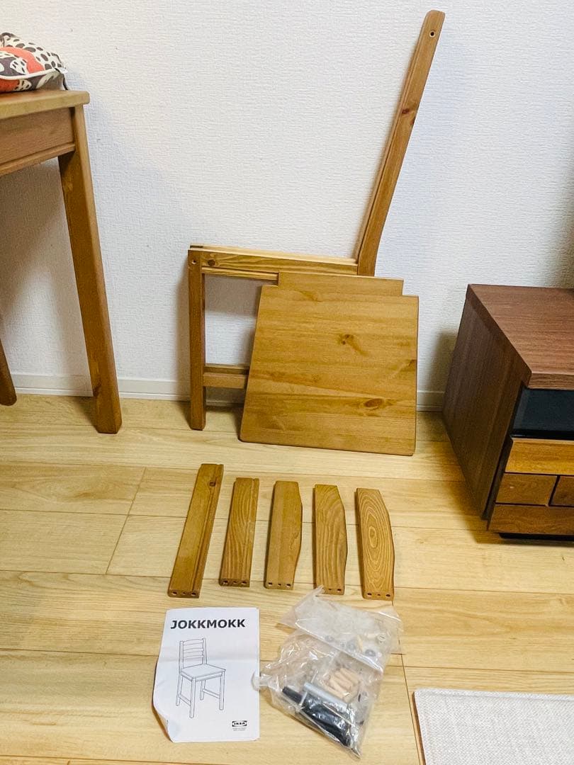 【千葉県流山市引取限定】IKEA ヨックモック　テーブル&チェア4脚セット