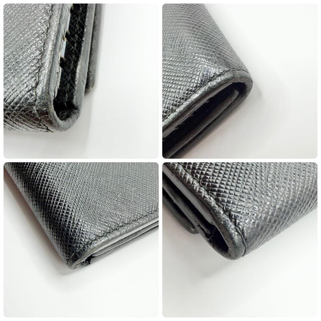 【美品】プラダ PRADA 6連 キーケース サフィアーノレザー ブラック