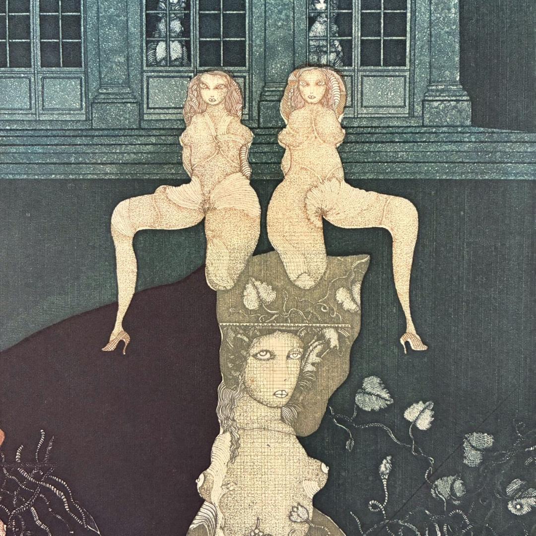 山下清澄「Nymphe-1」アクアチント 1975年作 直筆サイン入り 額縁入り