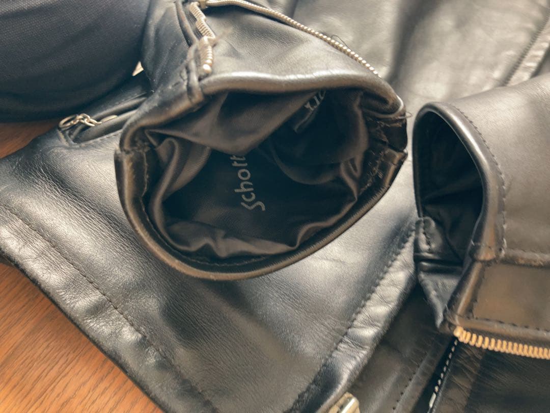 美品　革ジャン　ショット　schott シングル　ライダース　36