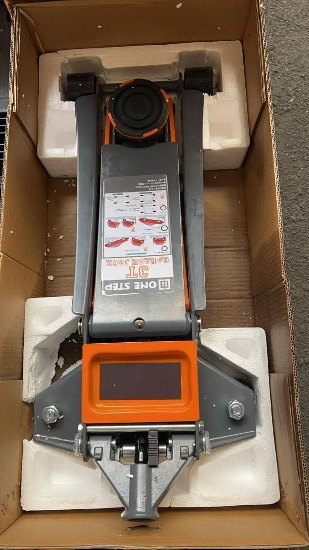 中古美品　油圧ジャッキ 低床 3t フロアジャッキ ガレージ 軽自動車 オレンジ