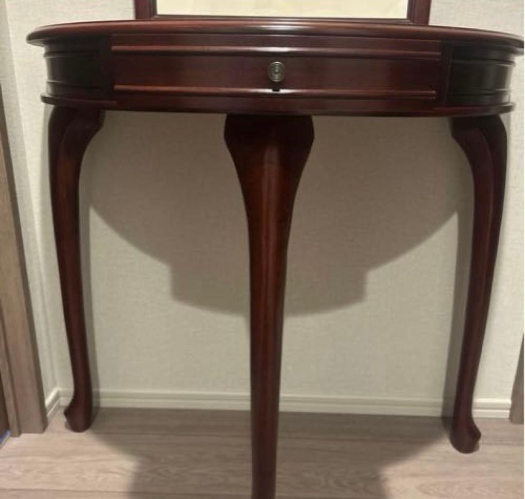 ☆高級家具☆木製ダークブラウン コンソールテーブル引き出し付