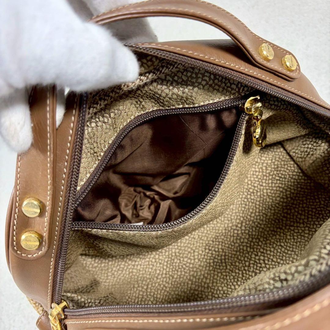 【美品✨】ボルボネーゼ ハンドバッグ うずら柄 スエード イタリア製　レザー