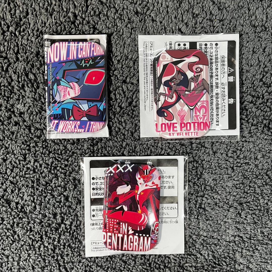 ハズビンホテル スクエア缶バッジ ヴェルベット ヴォックス ヴァレンティノ 3種