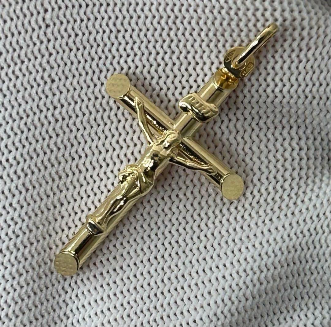 K18 18金 750 クロストップ キリスト 十字架 INRI