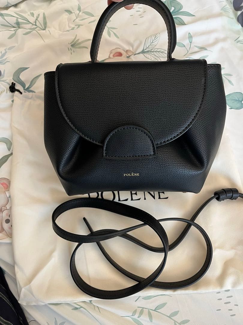 ポレーヌ ヌメロ アン ナノ ブラック 2way ショルダーバッグ