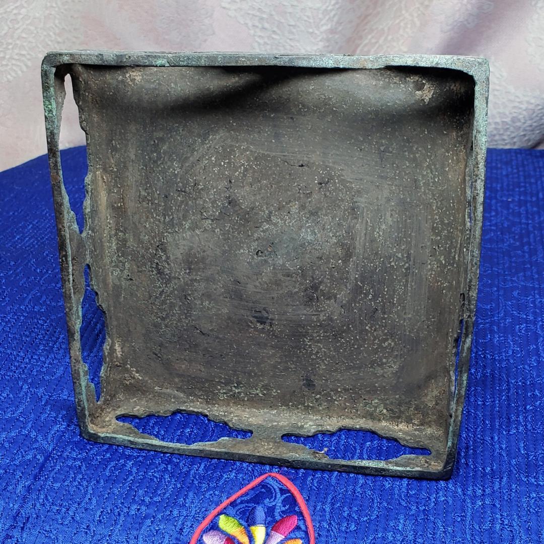 【博物館級】◆『方形台座金銅半跏思惟像』 百済仏 仏像◆検）天平仏 新羅仏 空海