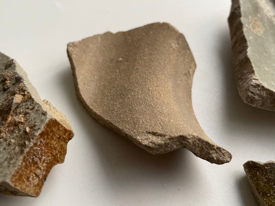 骨董　アンティーク　古唐津　絵唐津　陶片　残欠　焼山窯ほか　叩き技法　出土　発掘