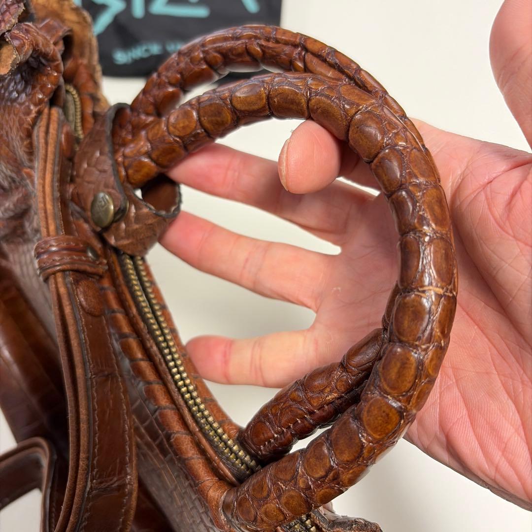 IBIZA　ブラウン　ワニ革　ハンド、ショルダー2wayバッグ　美品！