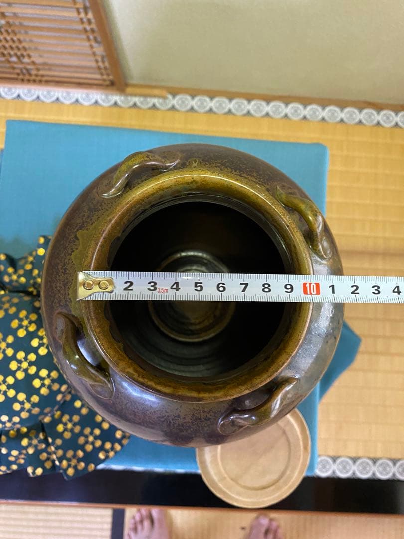 【本日限定】茶道具/市野克作 丹波焼 飾り壺 茶壺 飾網紐 口切茶事 炉開き共箱