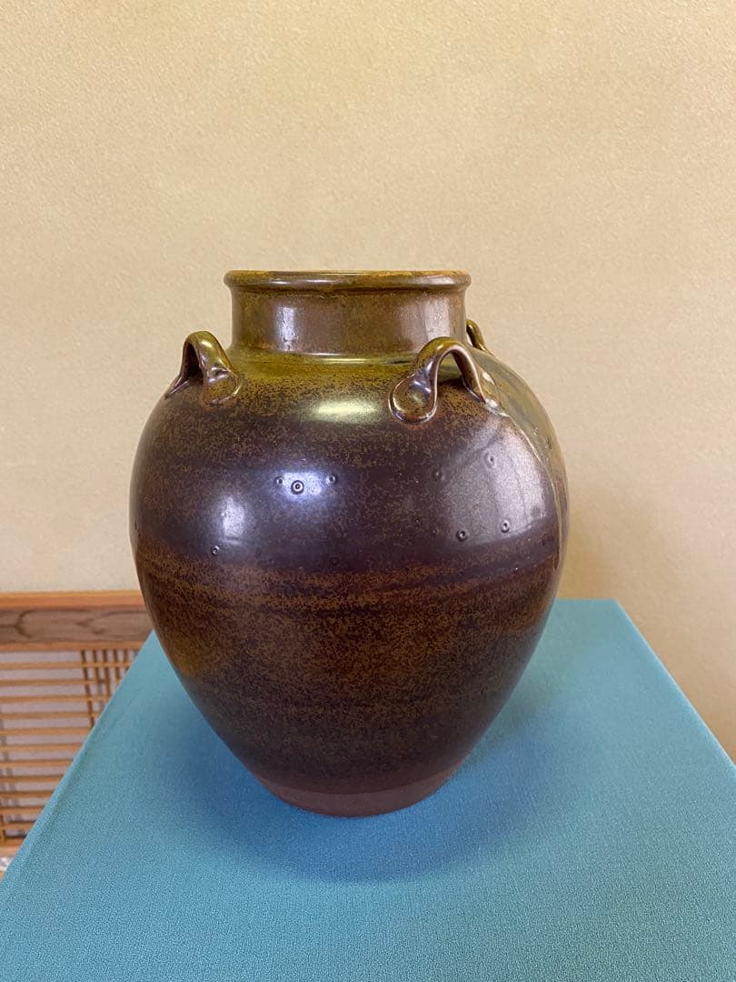 【本日限定】茶道具/市野克作 丹波焼 飾り壺 茶壺 飾網紐 口切茶事 炉開き共箱