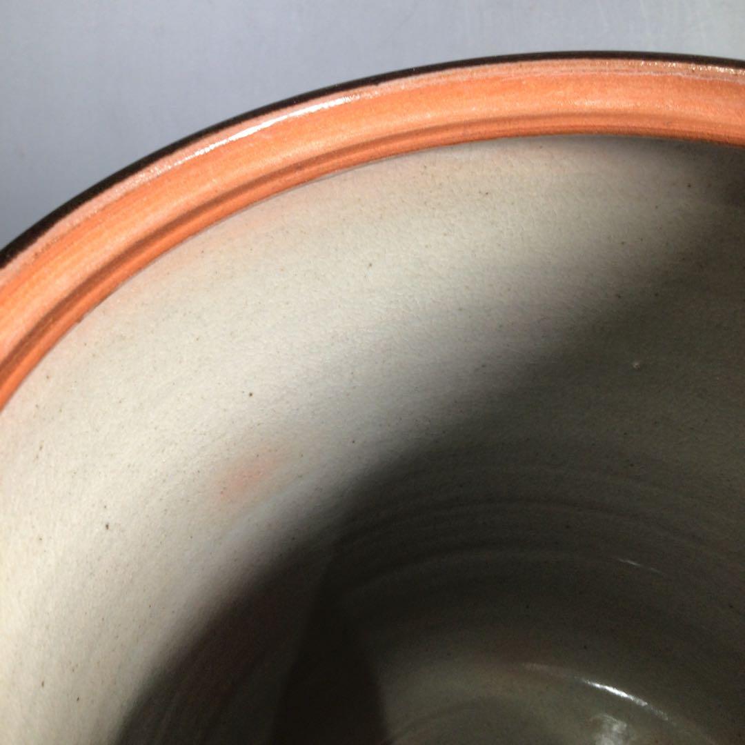 Ｎ７２３　水指　『菰山窯　宮田豊造』『金彩秋草文』『一重口水指』　共箱　茶道具