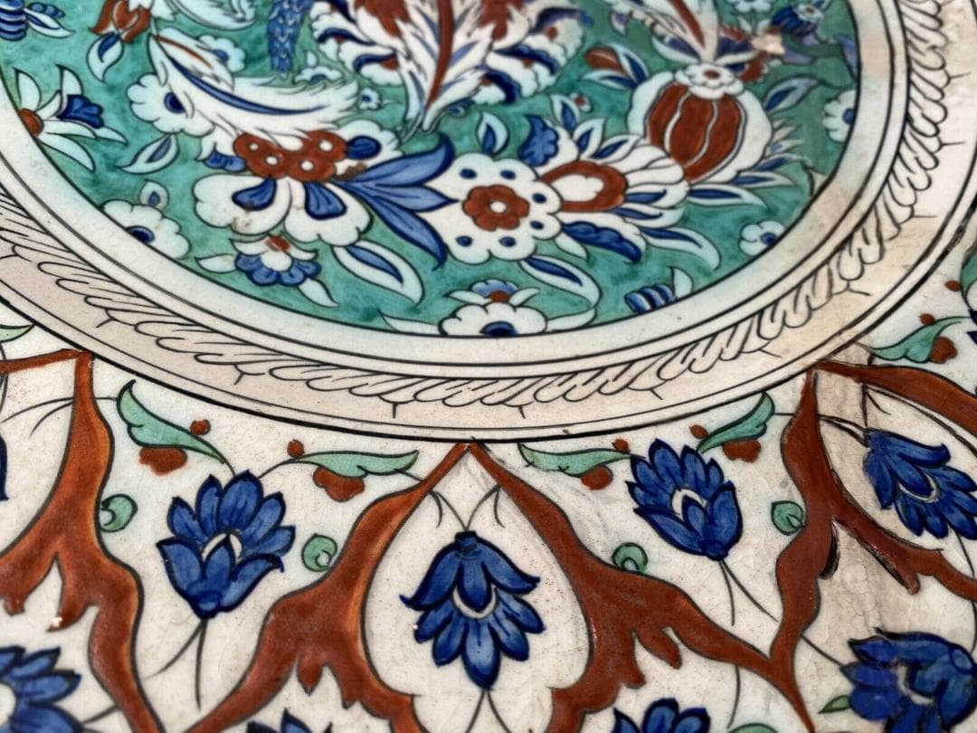 IZNIK陶器 大皿 18世紀 イズニック イズニク オスマントルコ　修復接合品