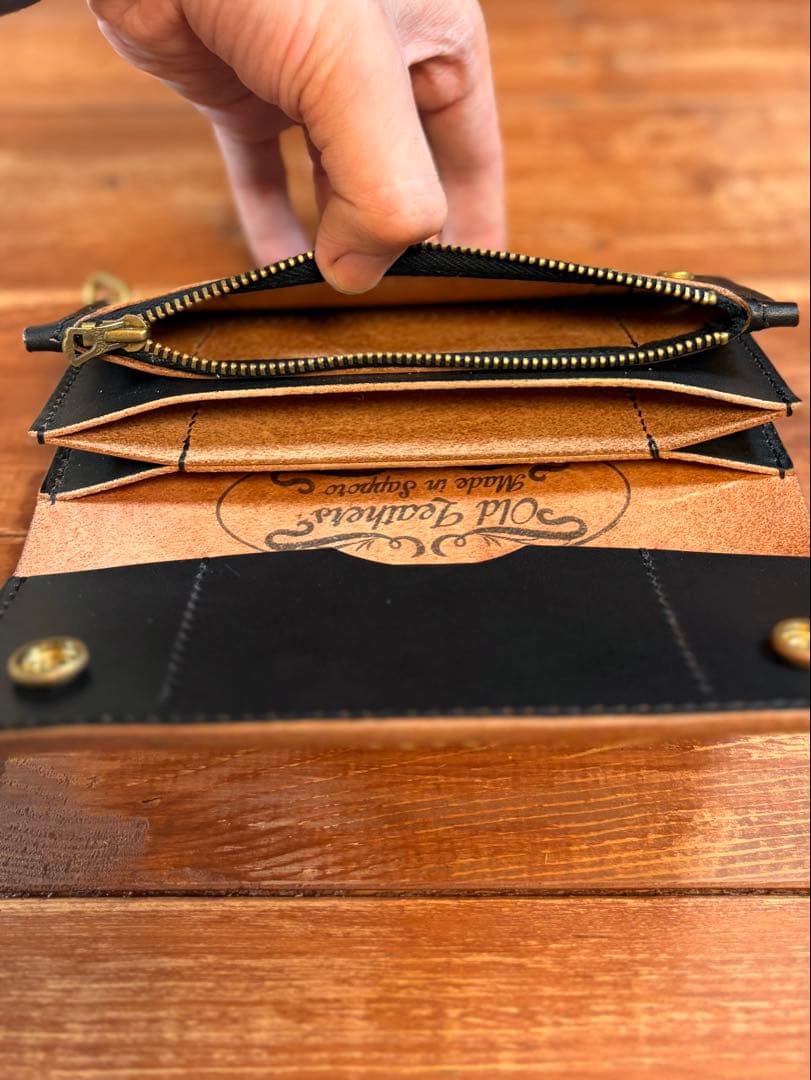 トラッカーウォレット TW-05 スタッズカスタム 姫路レザー 茶芯