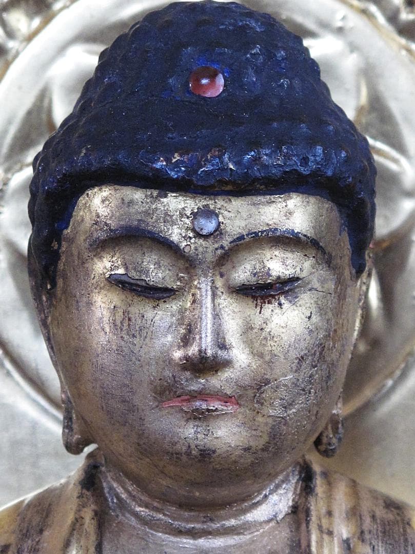 玉眼!!『木造 釈迦如来座像』古仏 総高44㎝