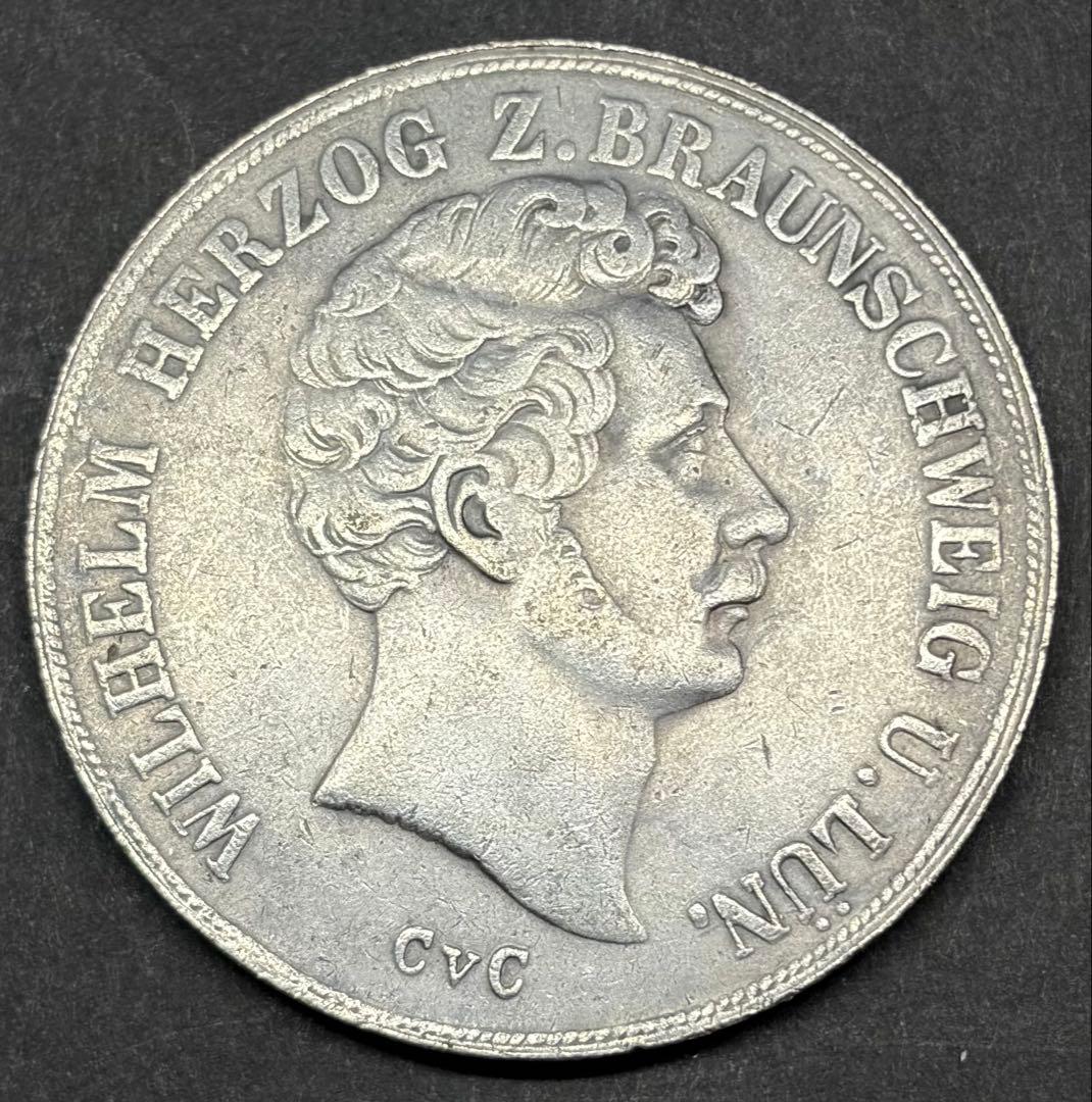 1845 ドイツ ブラウンシュヴァイク 2ターラー 銀貨 古銭